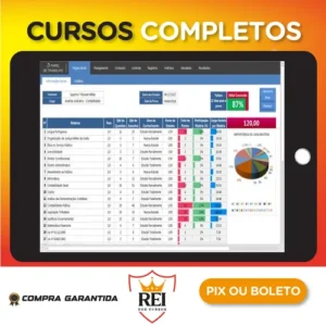 Planilha Controle de Estudos para Concursos Públicos Pro - Papel de Trabalho